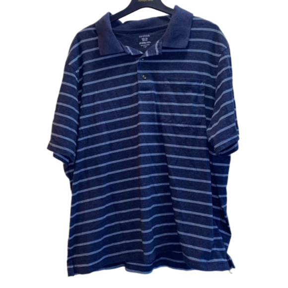 George Other - Men's George Polo Shirt 2XL Blue & White Striped